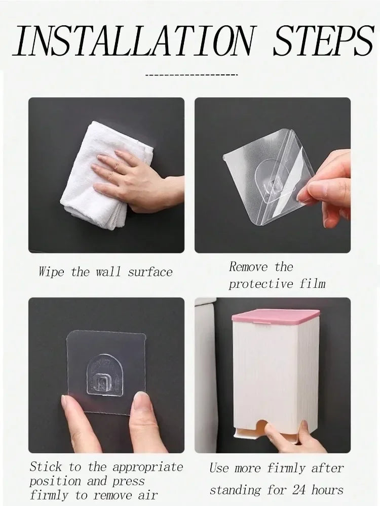 Wall-Mounted Sanitary Napkin Storage Box - Dust-Proof Organizer for Tissue Paper and Cotton Swabs, Bathroom Accessories
