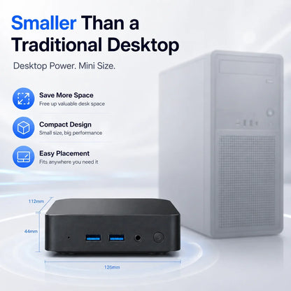 Mini PC Intel Core i9 Windows 11 Desktop - 16GB RAM 1TB SSD WiFi 6 4K for Home & Office