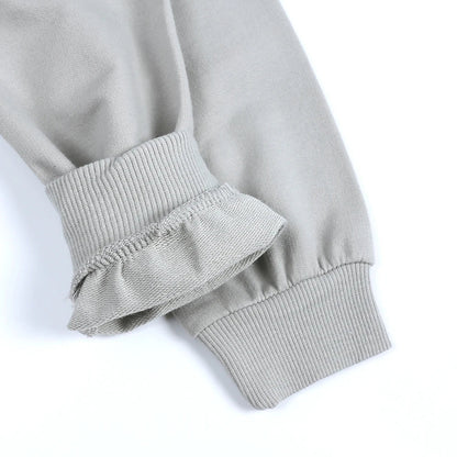 2PCS Kids Clothes Set for 1-7Y - Solid Cotton Pullover Sweatshirt & Pants, Long Sleeve Autumn Outfits for Boys & Girls