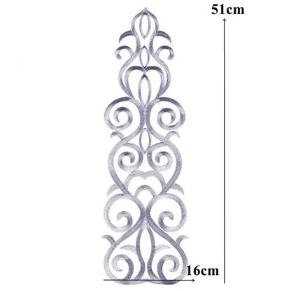 Silver Baroque Sequin Flower Applique – Embroidered Iron-On Patch for Wedding & DIY Crafts