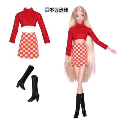 Doll Clothes for 30cm Barbie – Skirt, Outerwear, Pants & Shoes Accessories