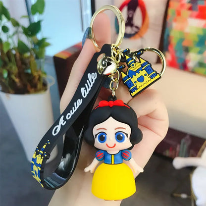 Anime Disney Cartoon Keychain – Gummed Girl, Mermaid & Princess Keyring, Cute Snow White & Alice Toy Gift