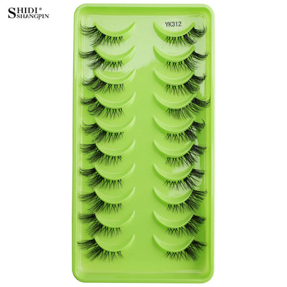 SHIDISHANGPIN 5/10 Pairs Cat Eye False Lashes – 3D Mink Half Lashes, Eyelash Extensions for Natural Makeup, Faux Cils Maquiagem