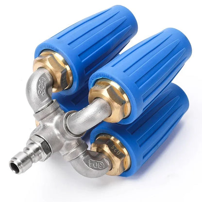 4-in-1 Turbo Pressure Washer Nozzle - 360° Rotating Nozzle with 1/4" Quick Connector, 2.5 Orifice & 4000 PSI