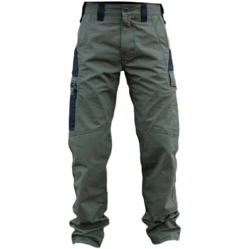 Men's Wear-Resistant Work Pants – Multi-Pocket Straight Cargo Trousers for Outdoor, Tactical, and Casual Wear