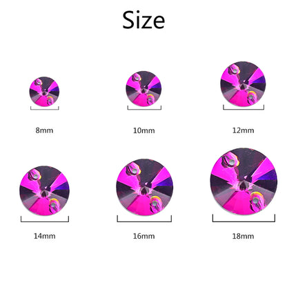 Crystal Rhinestone Flatback Beads - AB Round Shell Gems for DIY Crafts, Clothing & Wedding Decoration