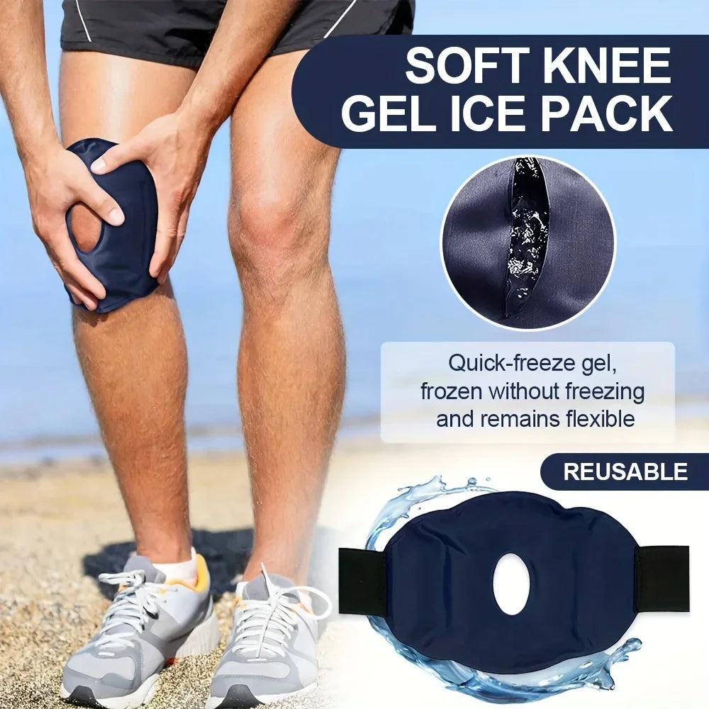 1/2pcs Gel Knee Ice Pack — Dual Temperature Hot & Cold Therapy with Reusable Nylon Strap
