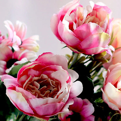 Silk Artificial Flower Bouquet – Peony, Baby’s Breath & Daisy Accessories for Wedding, Home, Room & Party Decoration