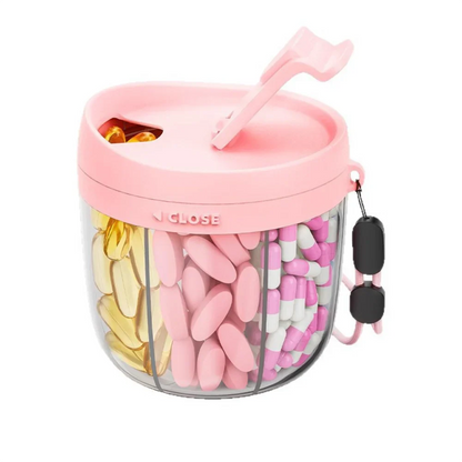 Large Capacity Waterproof Travel Pill Organizer – Portable Food Grade Plastic Medicine Storage Box for Tablets & Capsules