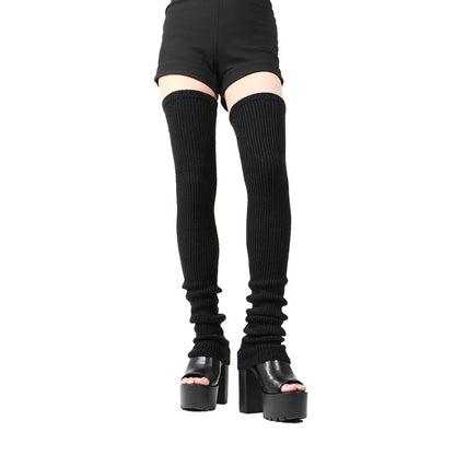 Anime Gothic Lolita Knee Socks – 90CM Cosplay Leg Warmers & Loose Knitted Socks for Women Maid Costume