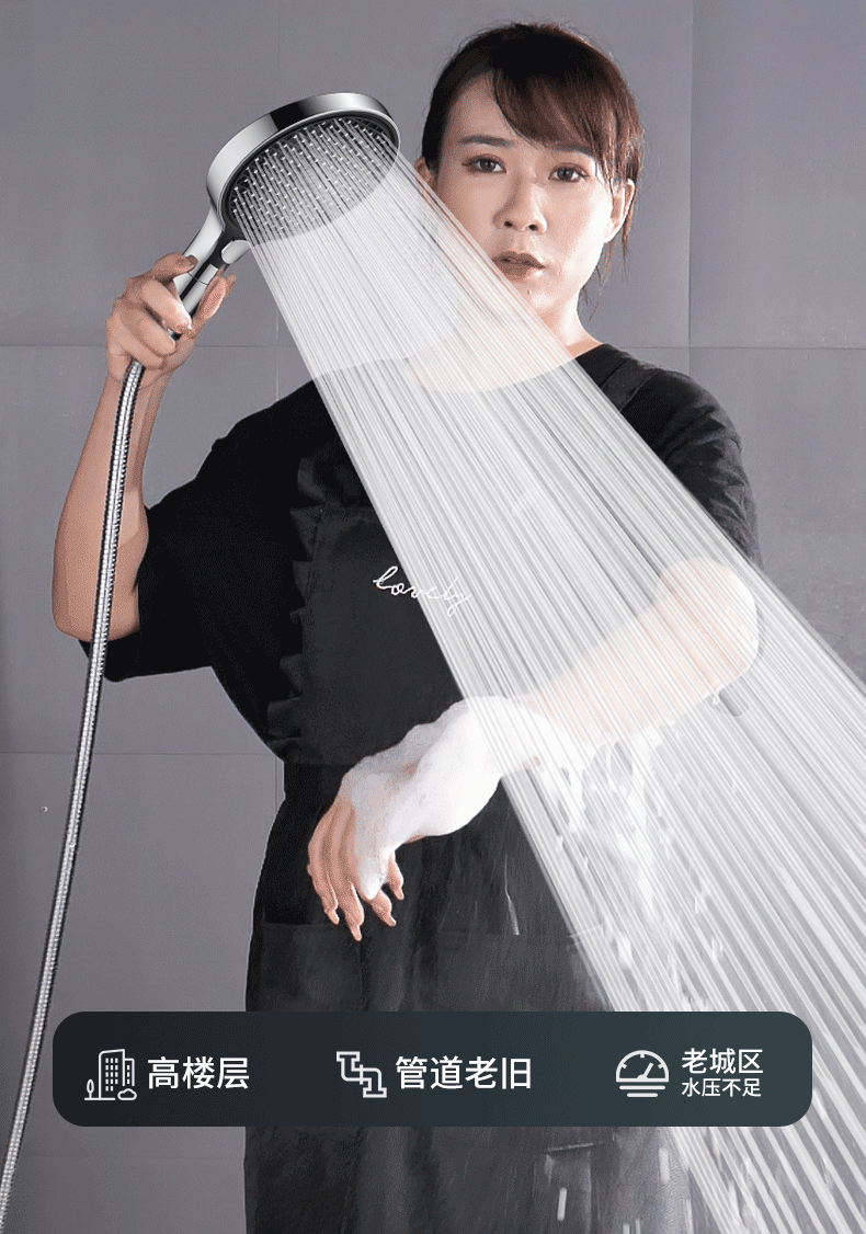 15cm Large Panel High Pressure Shower Head with Filter – 3 Modes Rainfall Spray Nozzle for Bathroom Accessories