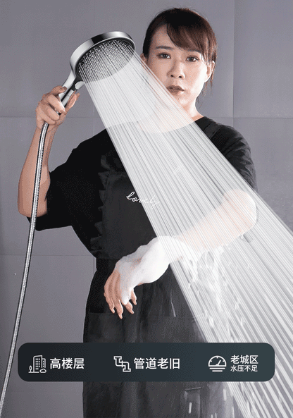 15cm Large Panel High Pressure Shower Head with Filter – 3 Modes Rainfall Spray Nozzle for Bathroom Accessories