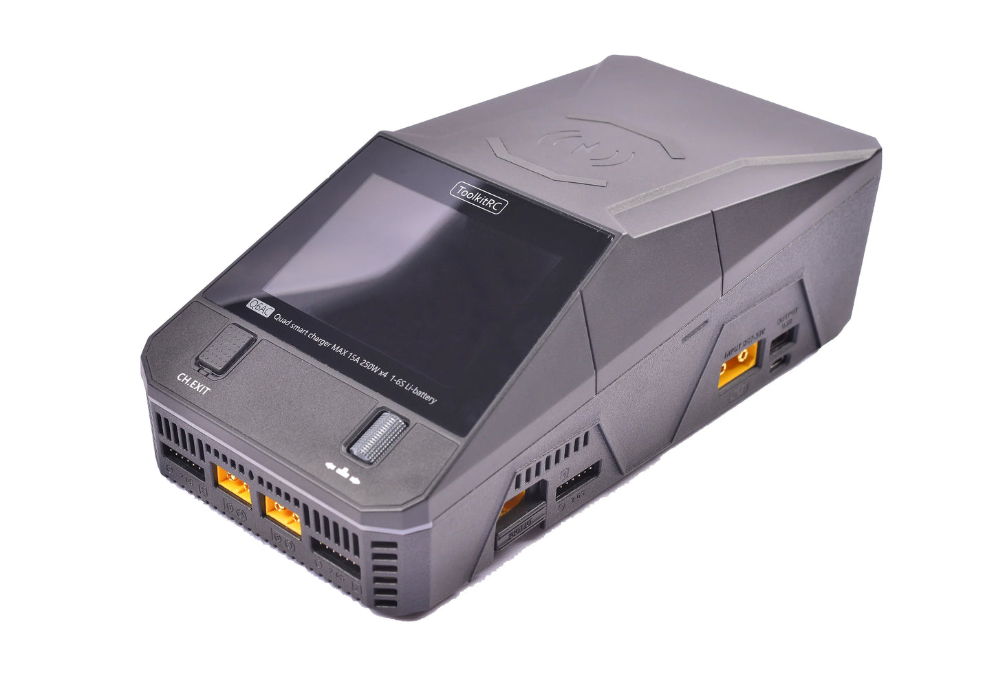 ToolkitRC Q6AC Charger AC 400W/DC 1000W 4-Channel with 65W USB & 15W Wireless Charging for LiPo NiMH PB Batteries