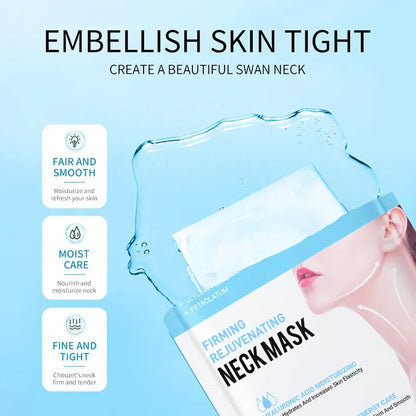 10pcs SADOER Hyaluronic Acid Neck Masks – Collagen Firming & Moisturizing Skincare for Neck