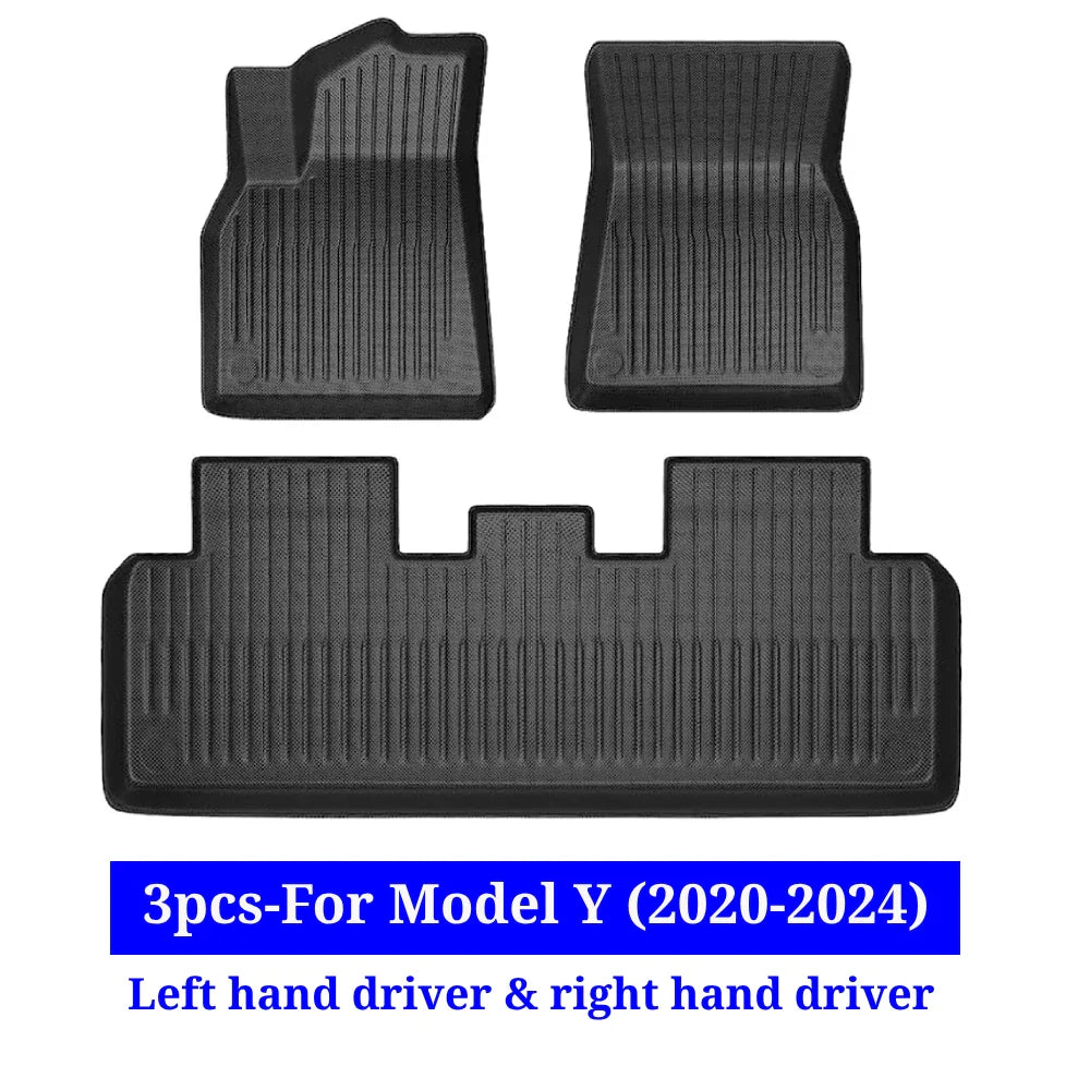 XPE All-Weather Floor Mats for Tesla Model 3/Y (2021-2024) – Waterproof Non-Slip Rubber Trunk Cargo Liner