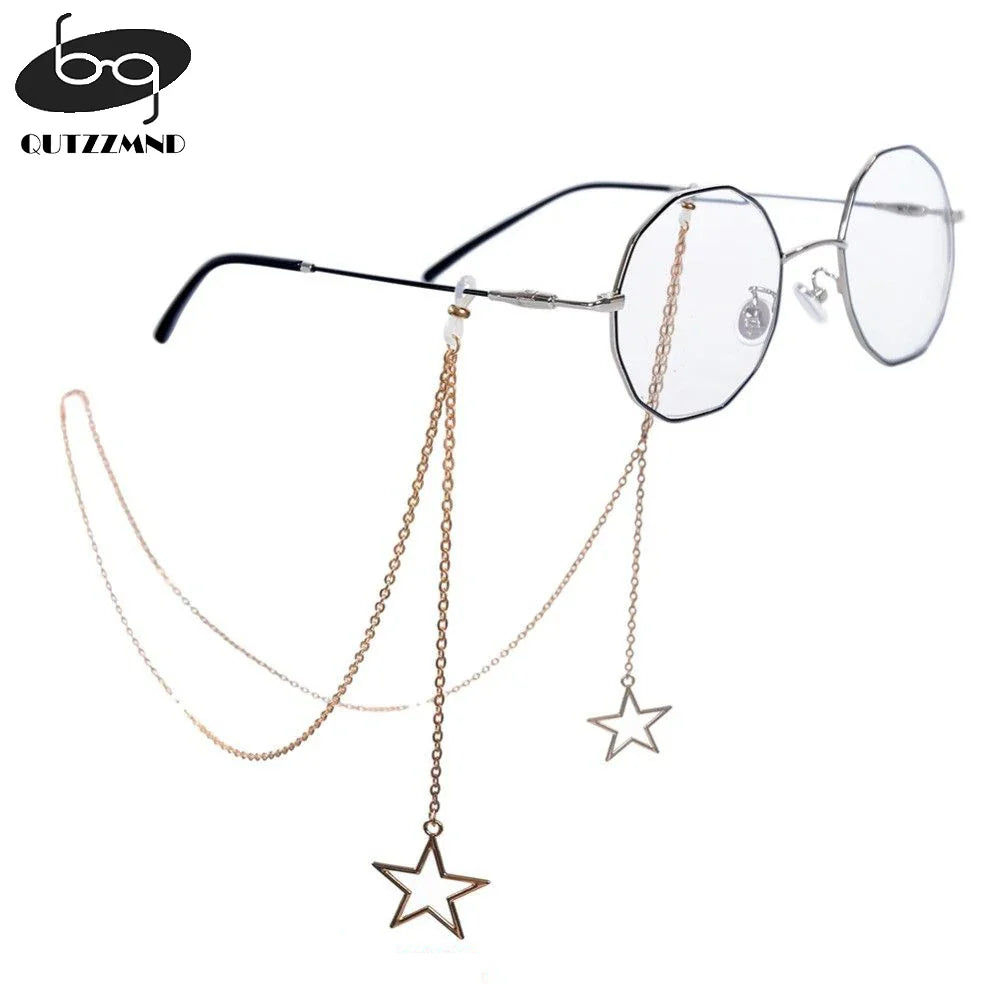 New Fashion Women's Eyeglass Chain - Hollow Star & Pearl Beaded Lanyard for Sunglasses & Reading Glasses, Neck Strap Holder