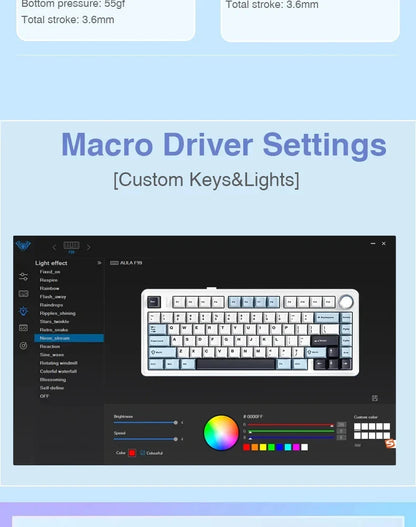 AULA F75 75% Mechanical Gaming Keyboard – 2.4G Wireless, Bluetooth, Wired, RGB, OEM Profile, Gasket Structure