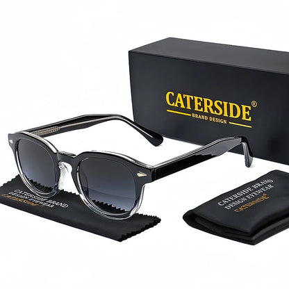 CATERSIDE Retro Round Sunglasses — Luxury Punk Pin Temple Shades for Men & Women, Sports, Leisure & Party UV400 Eyewear
