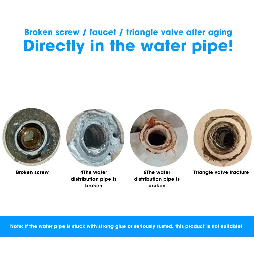 Multipurpose 2-in-1 Faucet Water Pipe & Triangle Valve Screw Extractor - Damaged Bolt Remover with House Drill Bit