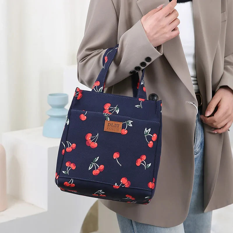 Fashionable Thickened Cotton Handbag — Large Capacity Tote, Mommy Bag, Lunch Box Storage Pouch, Commuter Handheld Bag