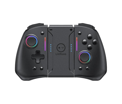LinYuvo KS42 Meteor Light Wireless Joypad — RGB 8-Color Controller with Programmable Turbo & Vibration for Switch/Lite/OLED