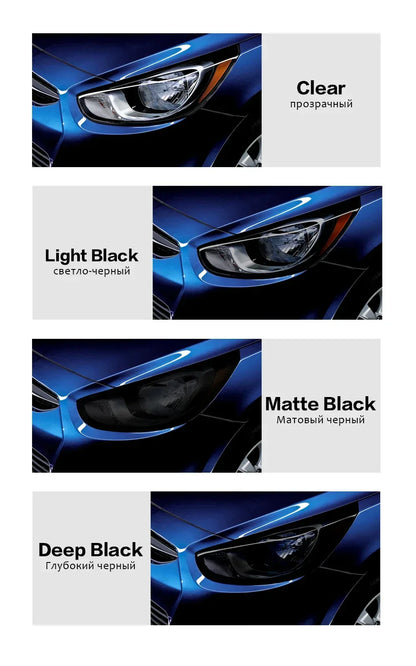 30x200cm Car Headlight & Taillight Tint Stickers – Waterproof Smoke Black Fog Light Film