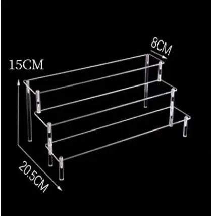 Acrylic Display Stand Rack - 1-4 Tier Transparent Trapezoid Organizer Shelf For Cupcakes, Perfume, Dolls & Collectibles