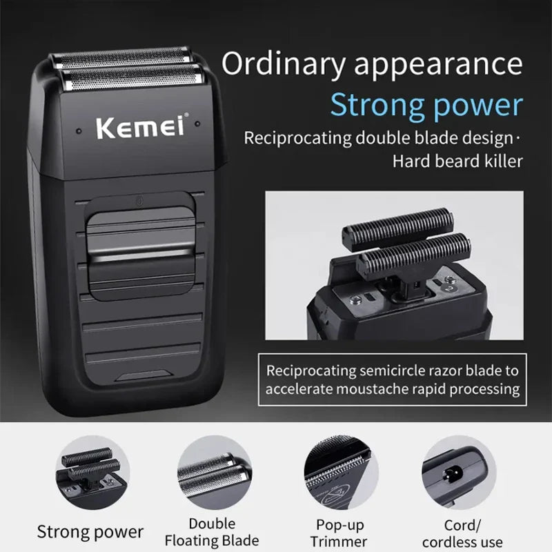 Kemei Hair Clipper Kit — Electric Trimmer & Shaver for Men, KM-2290/2293/1102