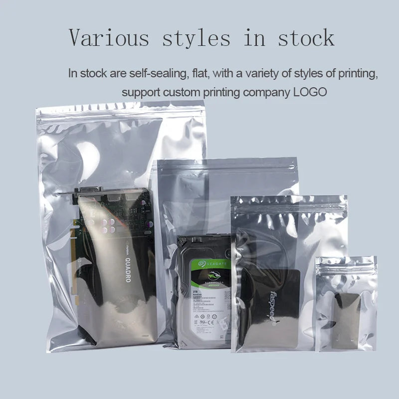 Transparent Anti-Static Shielding Bags – ESD Self-Sealing Pouches for Storage of Small Electronics & USB Accessories
