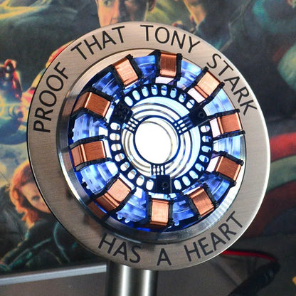 Avenger Iron Man MK1 Arc Reactor – Tony Stark Heart of Mark Figure with LED Light, 1:1 Cosplay Toy Chest Lamp for Kids Gift