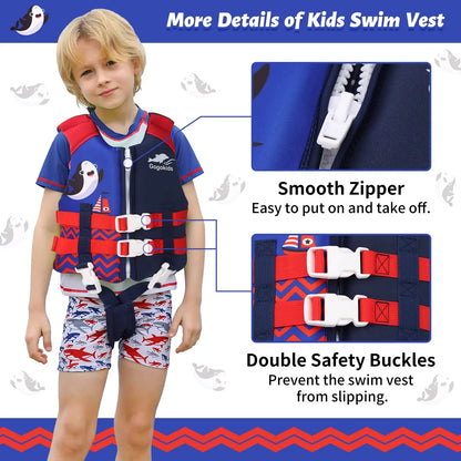 Gogokids Kids Life Jacket – Neoprene Float Vest for Toddlers, Swim Training & Buoyancy Swimwear