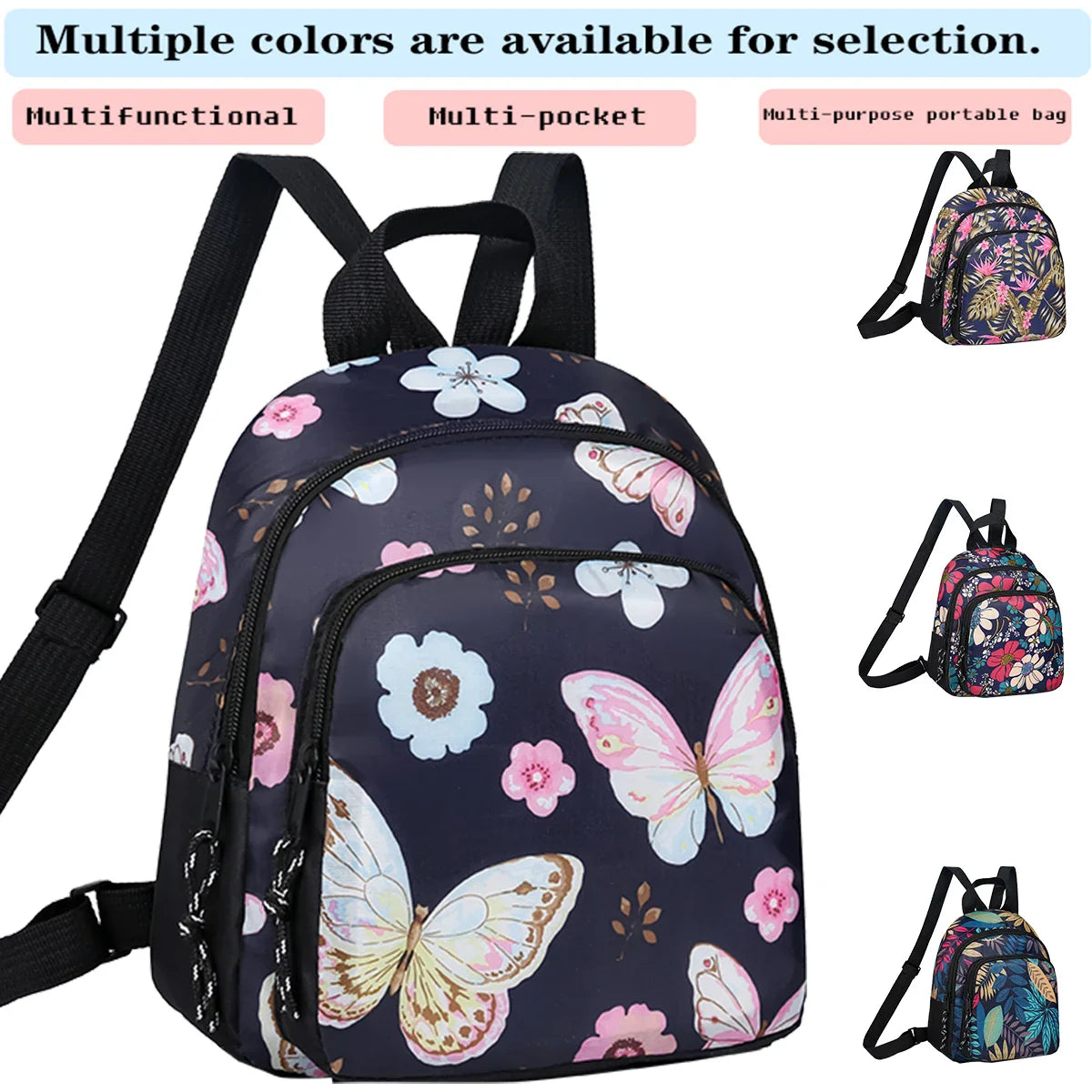 Trendy Floral Backpack Multi-Design – Lightweight Adjustable Strap Casual Daily Use Bag, Stylish Gift Backpack