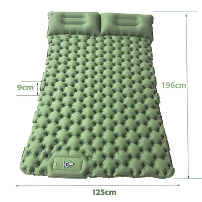 Double Camping Air Mattress with Pillow - Waterproof, Inflatable Sleeping Pad for Nature Hikes