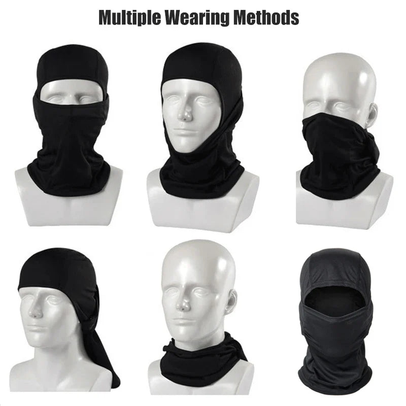Camouflage Balaclava Hat – Full Face Mask for Cycling, Hunting, Hiking, Skiing – Motorcycle Helmet Inner Cap