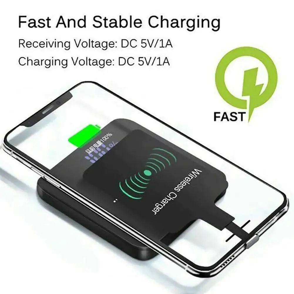 Type-C Wireless Charging Receiver Patch – Universal Android Fast Charging Adapter for Mobile Phones, Slim USB-C Receiver Sticker