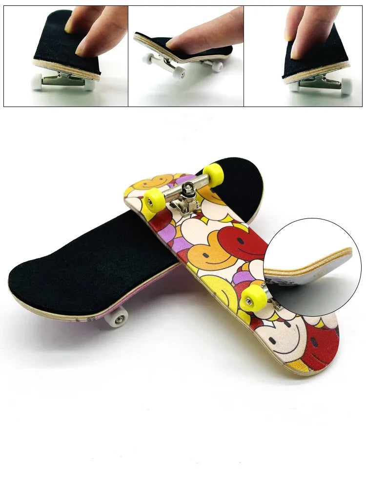 Creative Mini Finger Skateboard – Colorful Maple Fingerboard with Double Rocker, Sport Bearings & Palm Slide Board