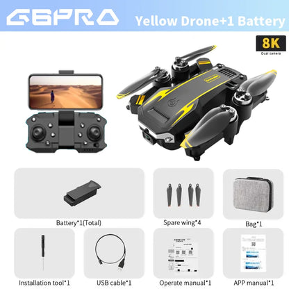 KBDFA G6 5G Drone – 8K HD Camera, GPS, Four-Sided Obstacle Avoidance, Foldable Quadcopter RC Helicopter for FPV & Professional Use