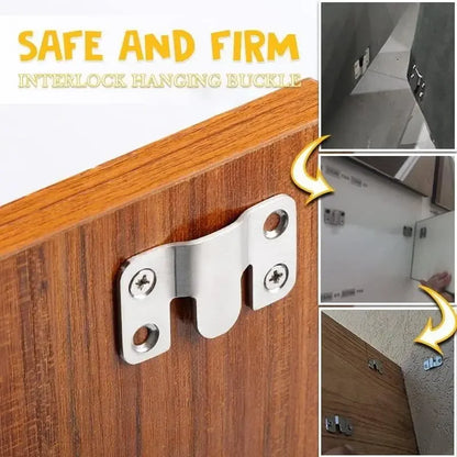 1-10 Set Stainless Steel Picture Frame Hooks | Wall Hanger Flush Mount Hanging Bracket Connector for Furniture