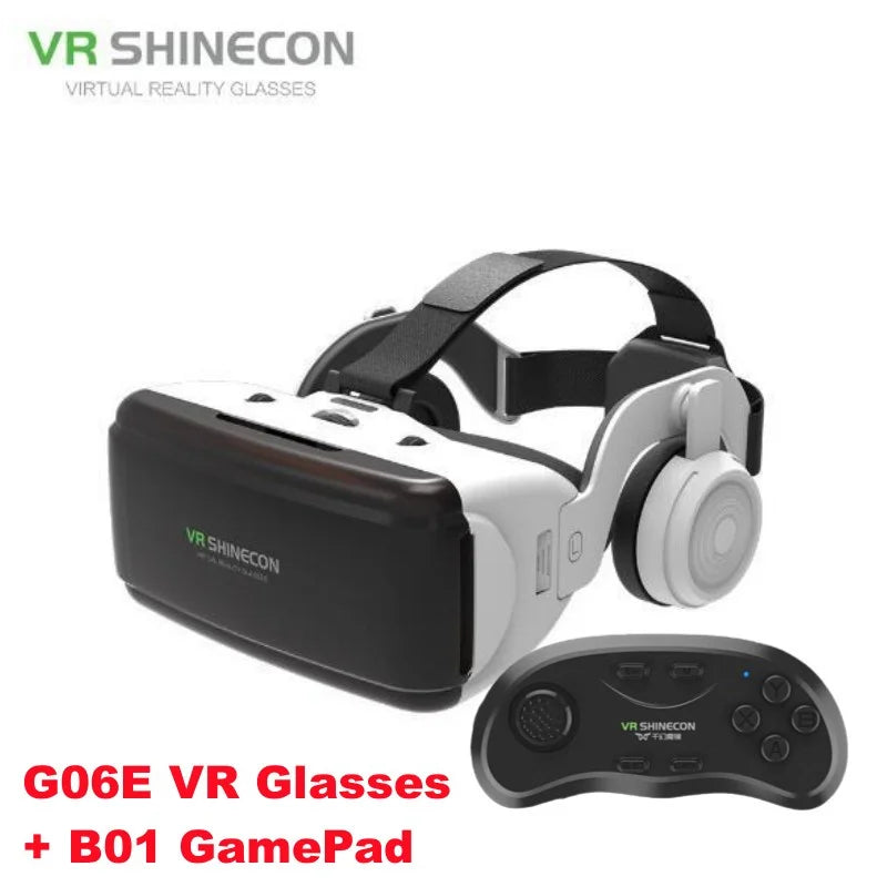 Virtual Reality VR Glasses — IMAX 3D Headset with Google Cardboard for 4.5–6.53" Phones, Game Joystick Support