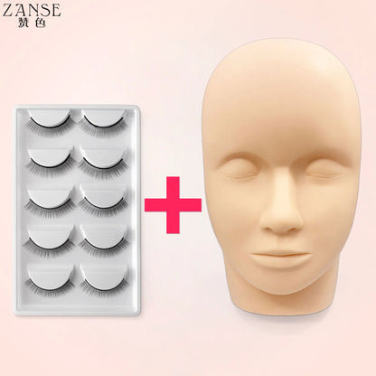 Eyelash Extension Training Mannequin Head with Practice Lashes – Makeup Practice Model for Lash Extension Supplies