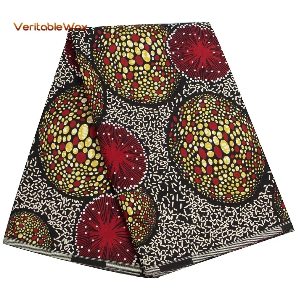 African Ankara Wax Print Fabric - 100% Cotton Real Wax African Patchwork Material for Dresses A-29