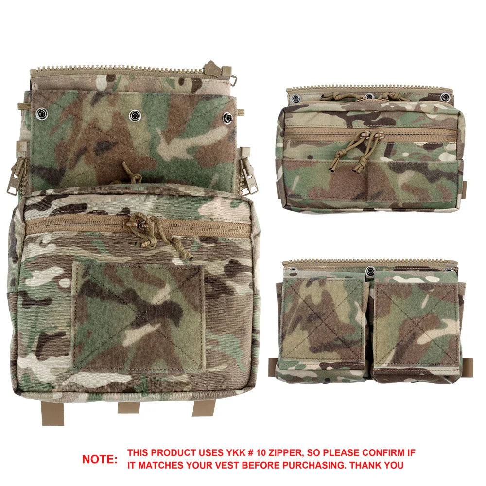 LV119 Tactical Vest Back Panel – Spiritus Systems Hunting Combat Airsoft Plate Carrier with Storage Pouch & Assault Vest Expansion Gear