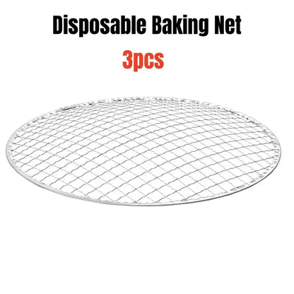 Portable Korean Charcoal BBQ Grill – Stainless Steel Round Outdoor Camping Barbecue Stove