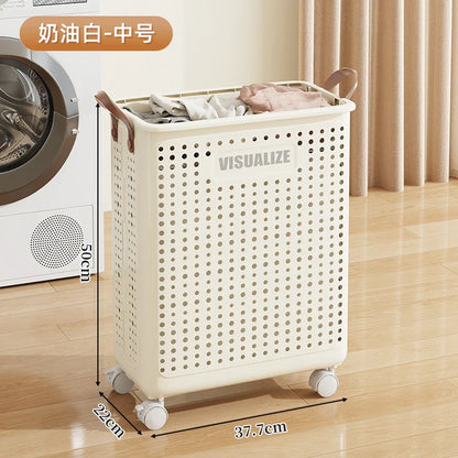 Foldable Laundry Hamper with Wheels — Portable Clothes Basket for Washing & Storage