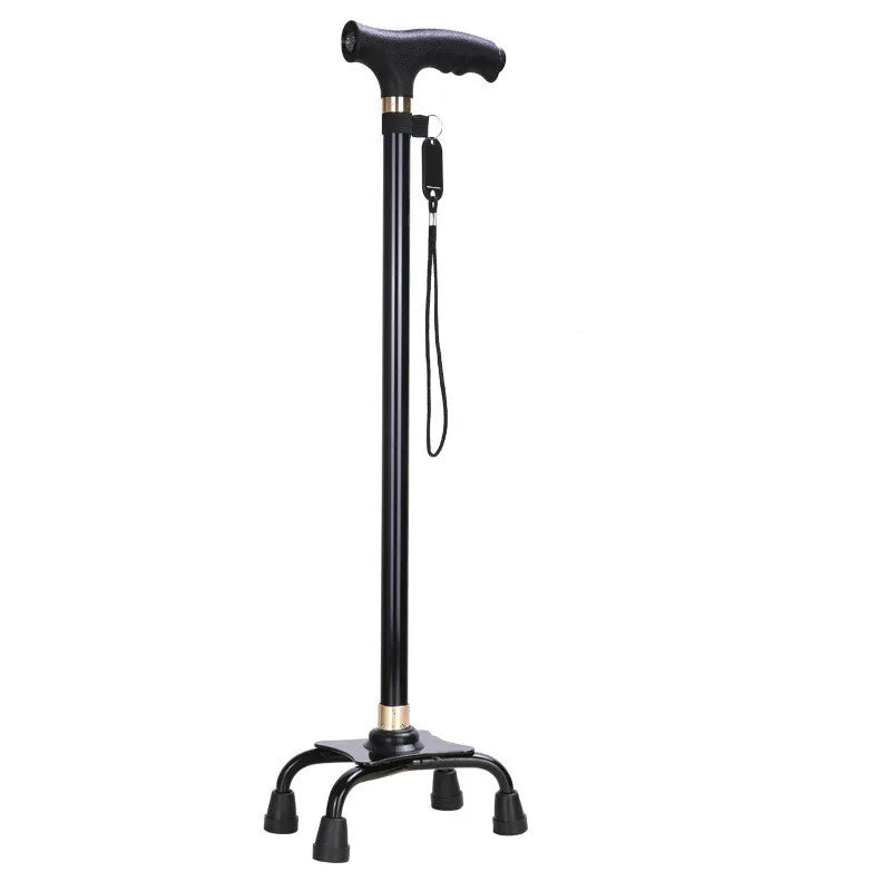 Non-Slip Retractable Walking Cane for Elderly – Aluminum Alloy Multifunctional Stick with LED Light for Seniors