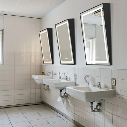 LUVODI LED Tilt Bathroom Mirror – Wheelchair Accessible Anti-Fog Barrier-Free Mirror with 3-Color Lights