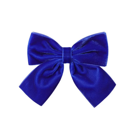 4.3-inch Velvet Bow Hair Clips for Girls – Handmade Barrettes in Black, White, Red, Pink, Blue, Yellow, Kids Hair Accessories