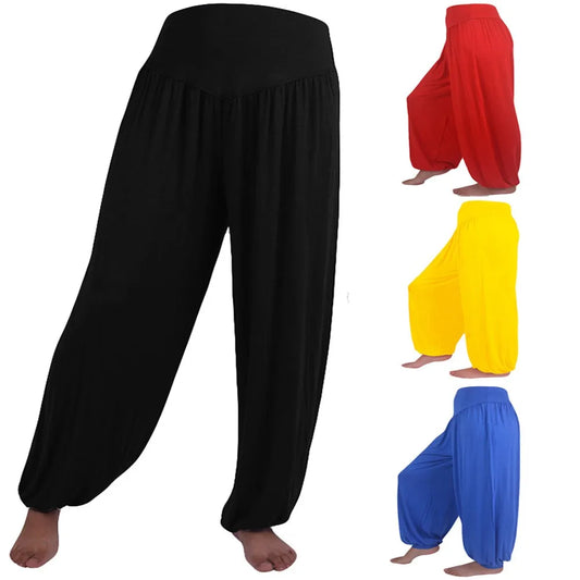 Women’s Elastic Loose Pants – Casual Cotton Yoga & Sports Dance Pants, Soft & Skin-Friendly Comfort (Pantalones de Mujer)