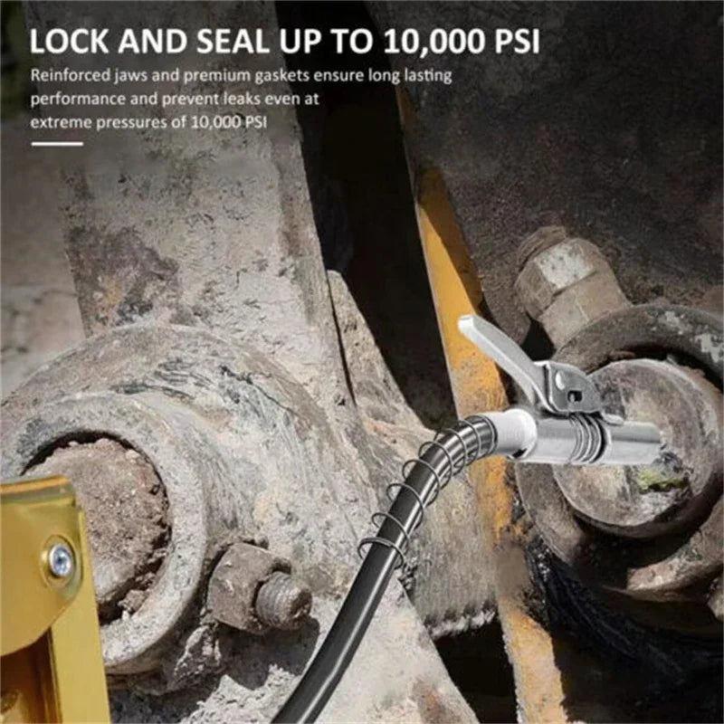 12000PSI High Pressure Grease Coupler Nozzle – Hose Pump Syringe, NPT1/8 Adapter for Brake Oil Change & Car Maintenance