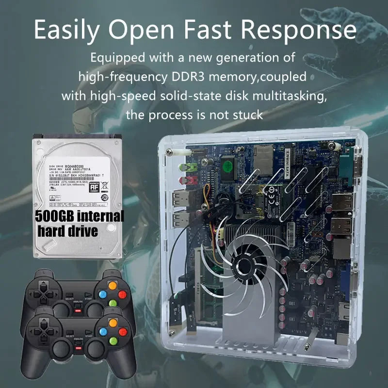 Super Console U7 500G HDD Retro Gaming System – 70,000+ Classic Games for Wii, PS2, PSP, GameCube & More, Plug and Play on TV